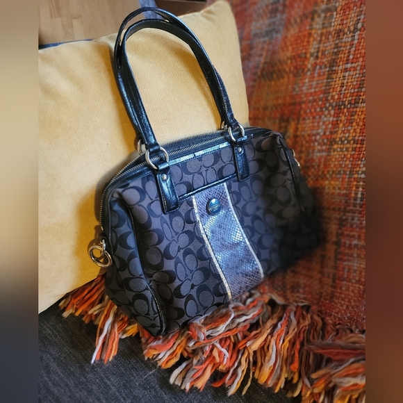 Coach Handbags - Coach signature python satchel